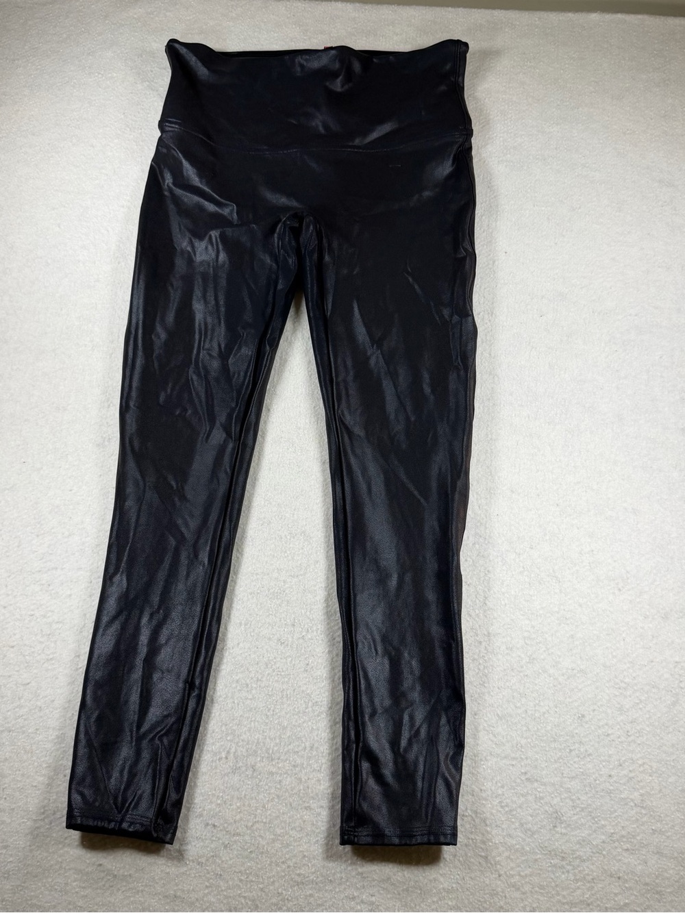 Spanx Faux Leather Leggings Black Moto Women’s Size XL Petite